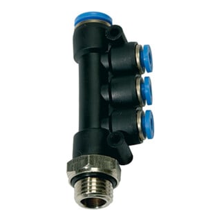 Riegler T-Collecteur multiple »Série bleue«, rotatif, G 1/4 ext., Ø 1x6