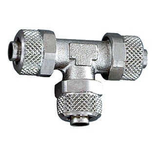 Riegler T-Connecteur, pour tuyau 5/3 mm, SW 8, laiton nickelé