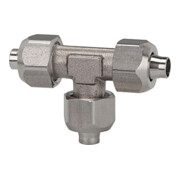 Riegler T-connecteur, pour tuyau 8/6 mm, SW1 14, SW2 10, ES 1.4404-1
