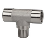 Riegler T-connexion, intérieur/extérieur/intérieur, G/R 3/8, acier inoxydable 1.4404-1