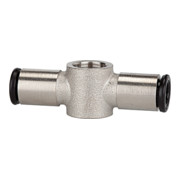 Riegler T-connexion, pour vis creuse G 1/8, tuyau Ø 6 mm, MS nickelé-1