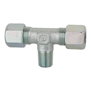Riegler T-Einschraubverschraubung, R 1/4 a., Rohr-Außen-Ã˜ 10, Stahl verz.
