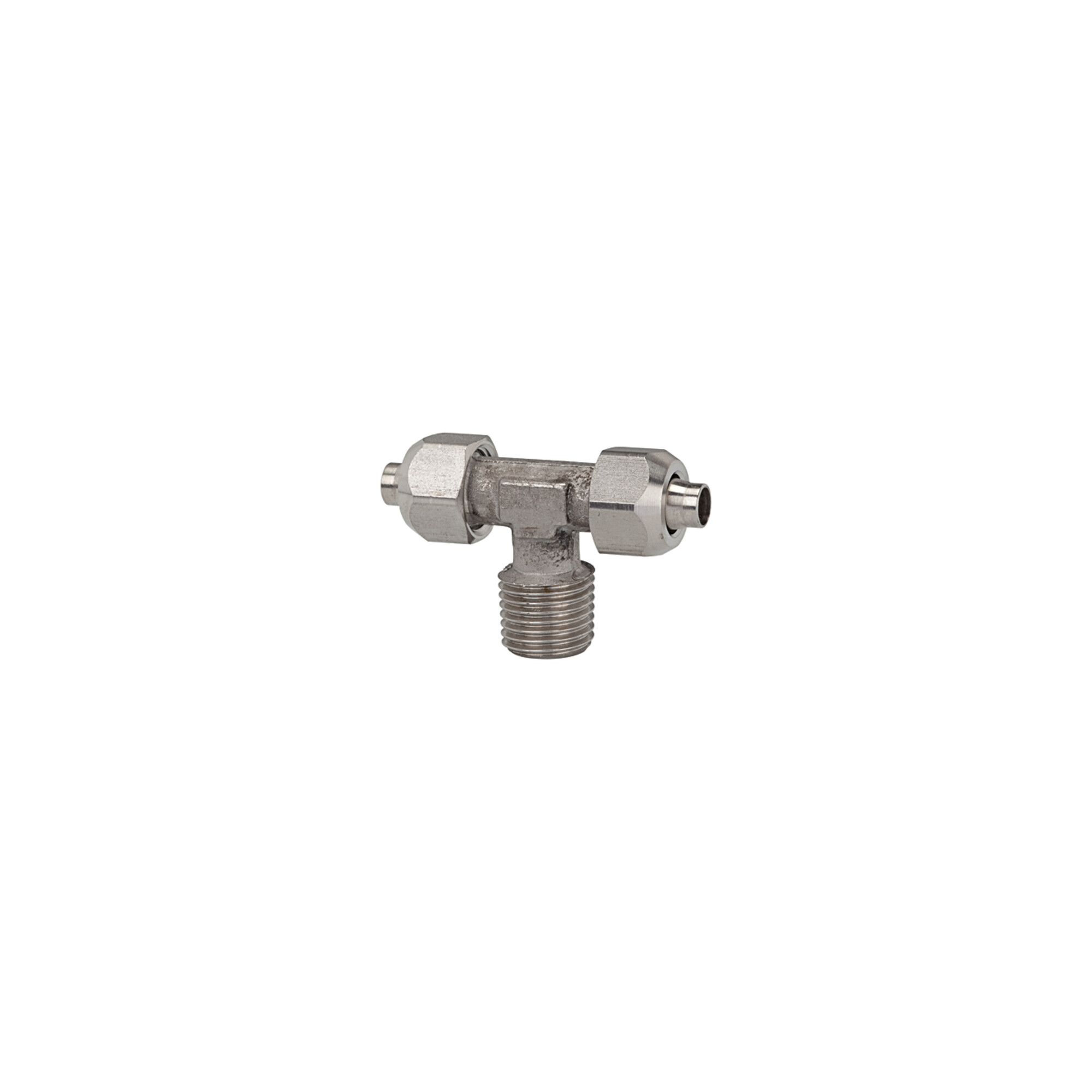 Riegler T-Einschraubverschraubung, R 1/8 a., für Schlauch 8/6, ES 1.4404