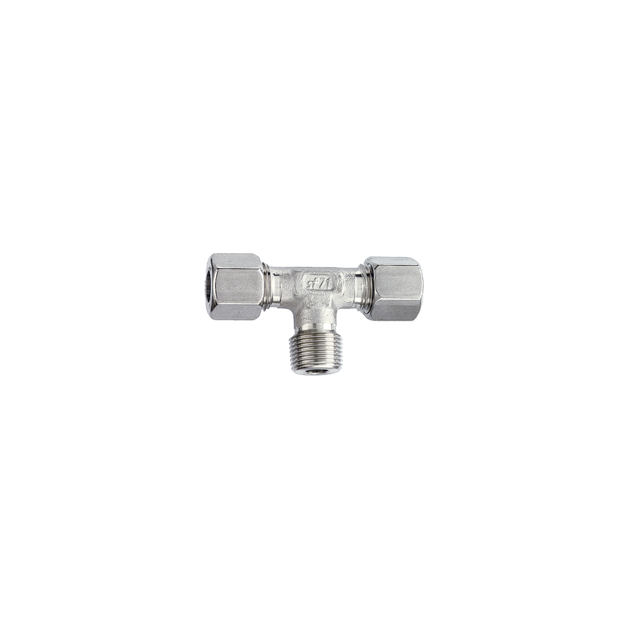 Riegler T-Einschraubverschraubung, R 1/8 a., Rohr-Außen-Ã ̃ 6, ES 1.4571