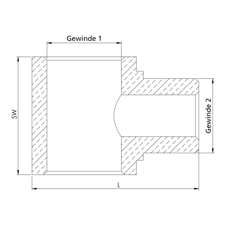 Riegler T-Einschraubverteiler, M5, SW 10, Messing