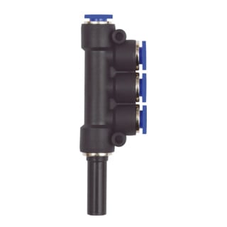 Riegler T-Mehrfachvert. 3fach, Stecknippel 10 mm »Blaue Serie«Schl.-Ã˜ 3x8
