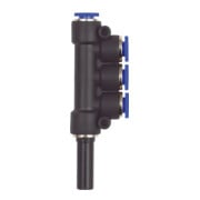 Riegler T-Mehrfachvert. 3fach, Stecknippel 6 mm »Blaue Serie« Schl.-Ã˜ 3x4