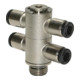 Riegler T-Mehrfachverteiler 4-fach »click-clock«, drehbar, G 1/4 a. Ã˜ 8mm-1