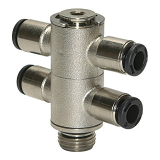 Riegler T-Mehrfachverteiler 4-fach »click-clock«, drehbar, M5 außen Ã˜ 4mm