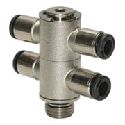 Riegler T-Mehrfachverteiler 4-fach »click-clock«, drehbar, M5 außen Ã˜ 4mm-1