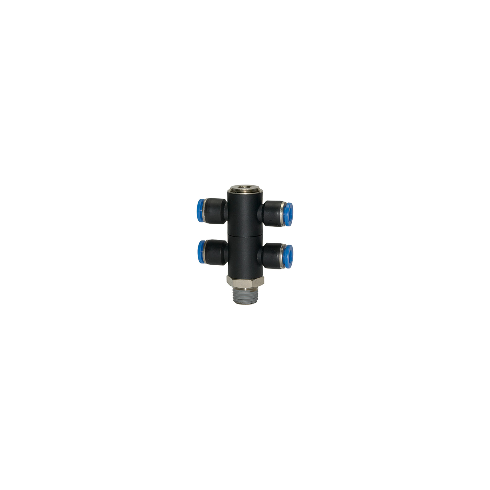 Riegler T-Mehrfachverteiler »Blaue Serie«, 4-fach drehbar, R 1/2 a. Ã ̃12mm