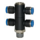 Riegler T-Mehrfachverteiler  »Blaue Serie «, 4-fach, drehbar, R 1/4 a. Ã˜4mm-1
