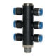 Riegler T-Mehrfachverteiler »Blaue Serie«, 6-fach, drehbar, R 1/4 a. Ã˜8mm-1