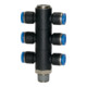 Riegler T-Mehrfachverteiler »Blaue Serie«, 6-fach, drehbar, R 3/8 a. Ã˜8mm-1