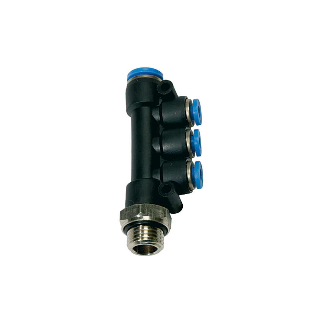Riegler T-Mehrfachverteiler »Blaue Serie «, drehbar, G 1/4 außen, Ø 4x4