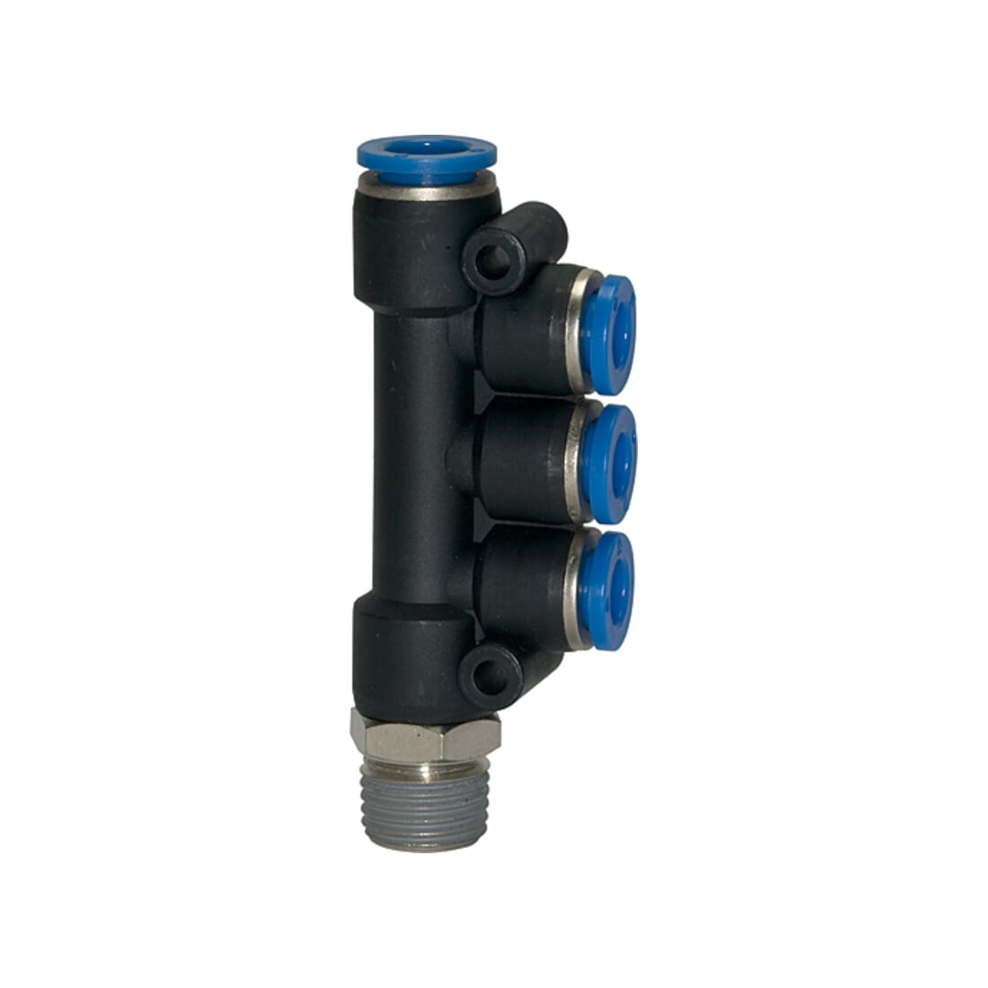 Riegler T-Mehrfachverteiler »Blaue Serie«, drehbar, R 1/4 außen, Ø 1x6