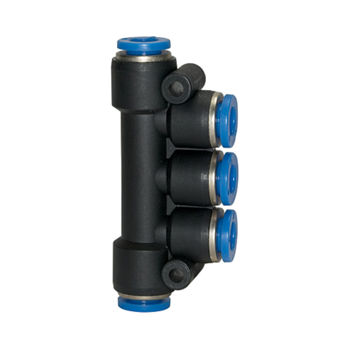 Riegler T-Mehrfachverteiler, Steckanschluss »Blaue Serie«, Schlauch-Ã ̃ 5x8