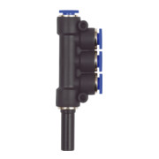 Riegler T-multiprises 3 voies, raccords à fiche 10 mm « Série bleue » Ø connecteur 3x8-1
