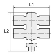 Riegler T-multiprises 4 voies « click-clock », pivotant, M5 ext. Ø 4 mm-3