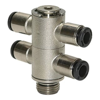 Riegler T-multiprises 4 voies « click-clock », pivotant, M5 ext. Ø 4 mm