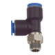Riegler T-Raccord à emboîtement « Série Bleue », forme L, pivotant, R 1/8", Ø 6 mm-1
