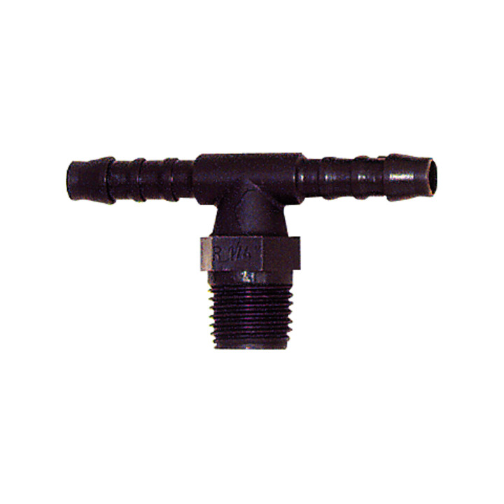 Riegler T-Raccord à visser, R 1/8 a., pour tuyau LW 4 mm, SW 10, PA 6