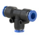 Riegler T-Steckverbindung »Blaue Serie«, reduzierend, Schlauch-Ø 2x10/1x6