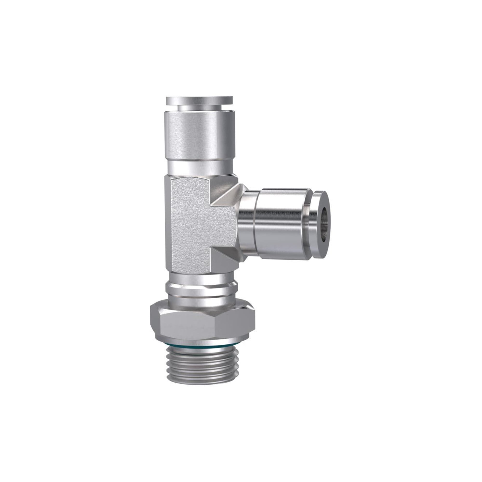 Riegler T-Steckverschr., L-Form, drehbar, G 3/8 a., Schlauch-Ã ̃ 12, ES