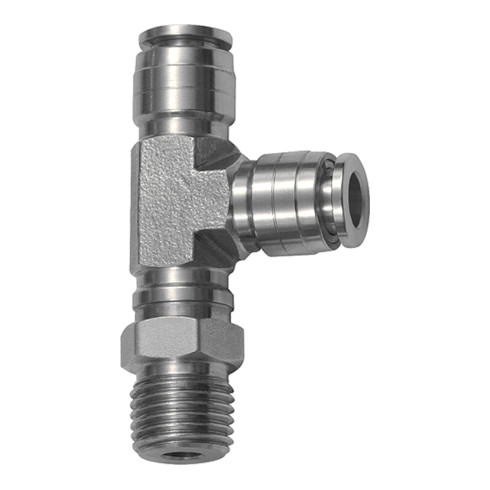 Riegler T-Steckverschr., L-Form, drehbar, R 1/4 a., Schlauch-Ø 8, ES