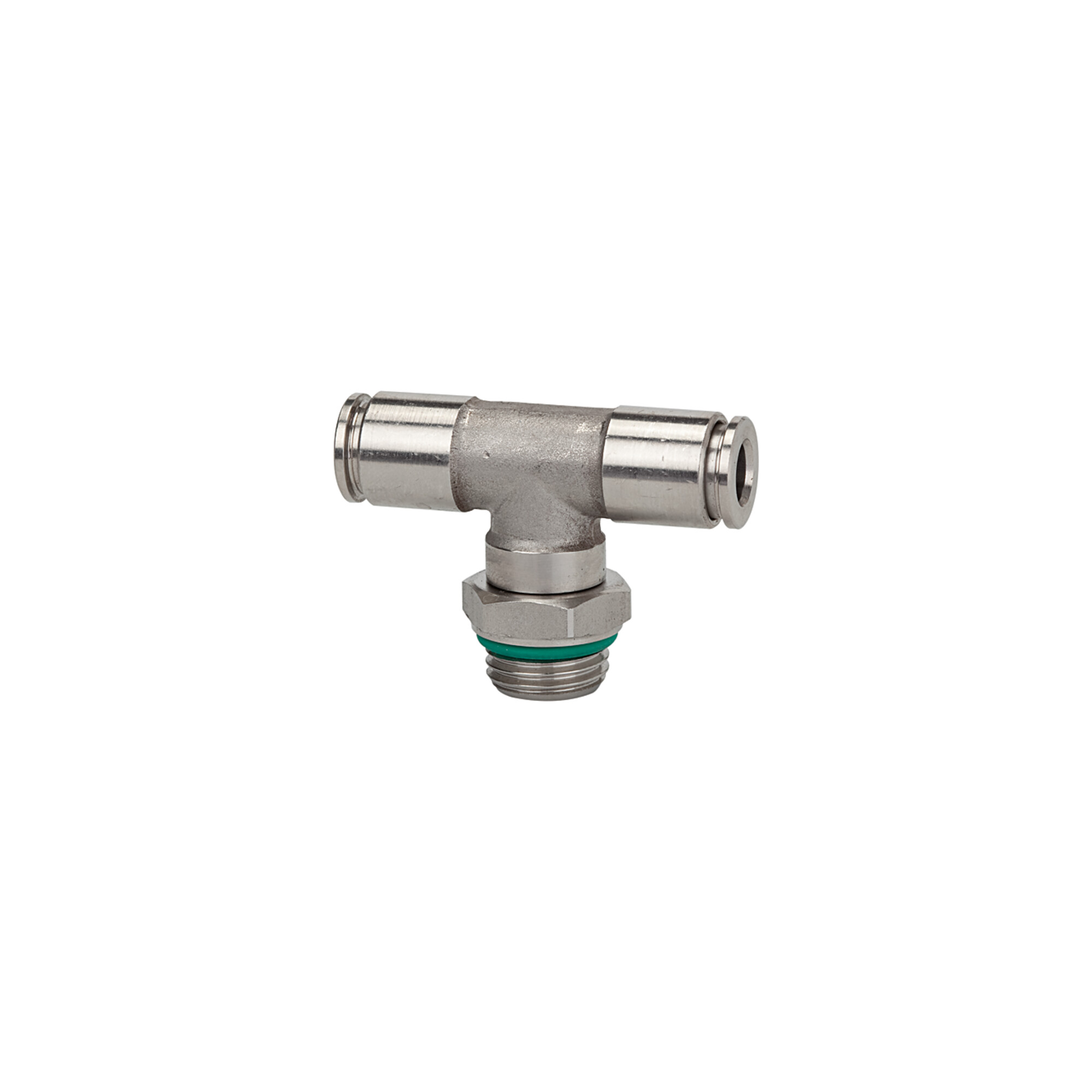 Riegler T-Steckverschra., drehbar, G 1/8 a., Schl.-Ã ̃ 4, 15bar, ES 1.4404