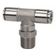Riegler T-Steckverschra., drehbar, R 1/8 a., Schl.-Ã˜ 8, 15bar, ES 1.4404-1