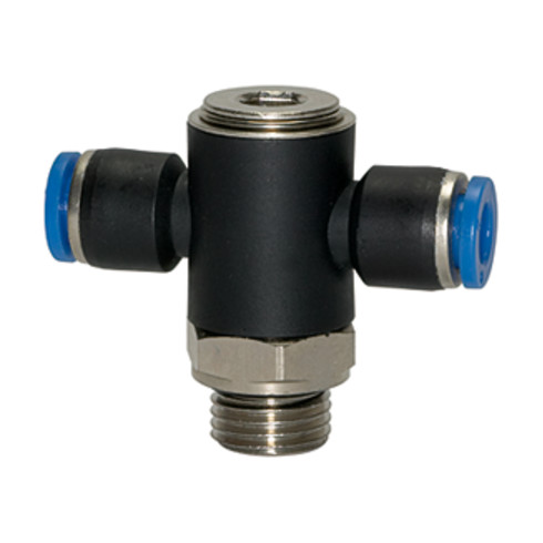 Riegler T-Steckverschraubung »Blaue Serie«, drehbar, G 1/4 außen, Ø 12 mm
