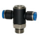 Riegler T-Steckverschraubung »Blaue Serie «, drehbar, G 1/4 außen, Ø 6 mm