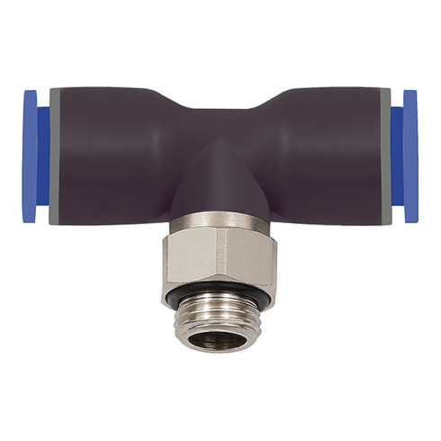 Riegler T-Steckverschraubung »Blaue Serie«, drehbar, G 3/8 außen Ø 8 mm