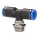 Riegler T-Steckverschraubung »Blaue Serie«, drehbar, M5 außen Ø 6 mm