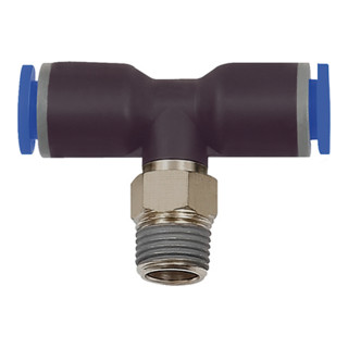 Riegler T-Steckverschraubung »Blaue Serie«, drehbar, R 1/2 außen Ã˜ 6 mm