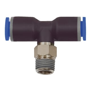 Riegler T-Steckverschraubung »Blaue Serie«, drehbar, R 1/2 außen Ã˜ 14 mm