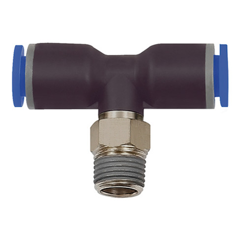 Riegler T-Steckverschraubung »Blaue Serie«, drehbar, R 1/4 außen Ø 4 mm