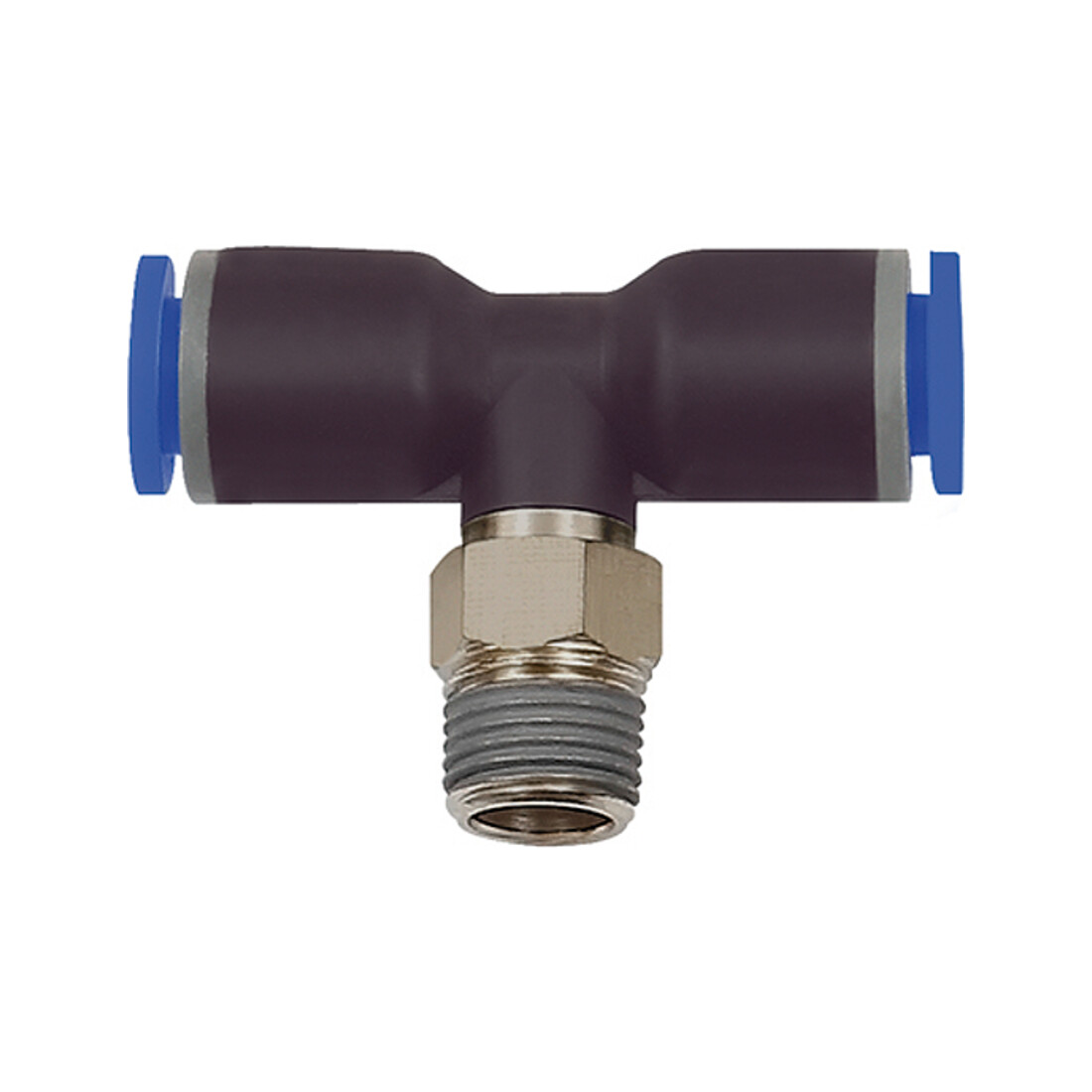 Riegler T-Steckverschraubung »Blaue Serie«, drehbar, R 1/4 außen Ø 4 mm