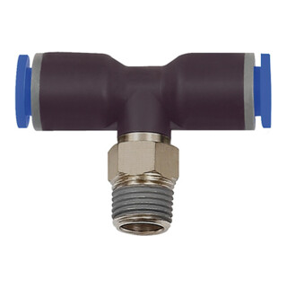 Riegler T-Steckverschraubung »Blaue Serie«, drehbar, R 3/8 außen Ã˜ 12 mm