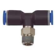 Riegler T-Steckverschraubung »Blaue Serie«, drehbar, R 3/8 außen Ã˜ 14 mm