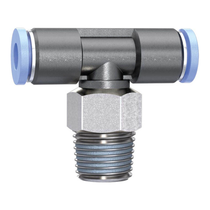 Riegler T-Steckverschraubung »Blaue Serie« mini, drehbar, R 1/8, 132.018-6M