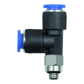 RIEGLER T-Steckverschraubung Blaue Serie mini L-Form, drehbar