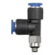 Riegler T-Steckverschraubung »Blaue Serie« mini, L-Form, drehbar, M5, 129.005-6M