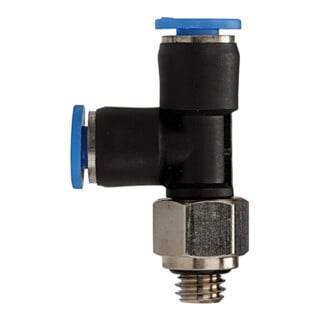 Riegler T-Steckverschraubung »Blaue Serie« mini, L-Form, drehbar, M5, PD-56
