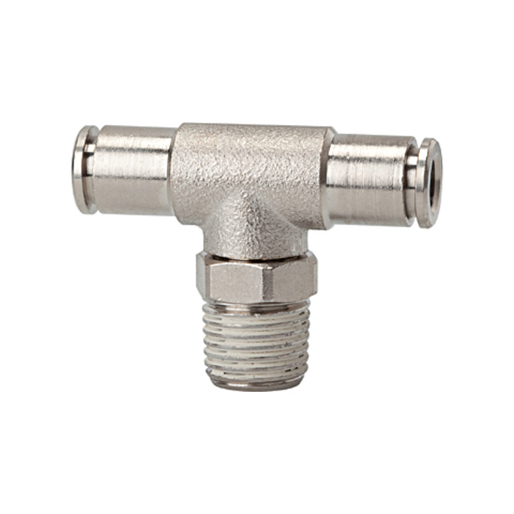 Riegler T-Steckverschraubung »metallica« drehbar, R 3/8 a., Schlauch-Ã ̃ 14