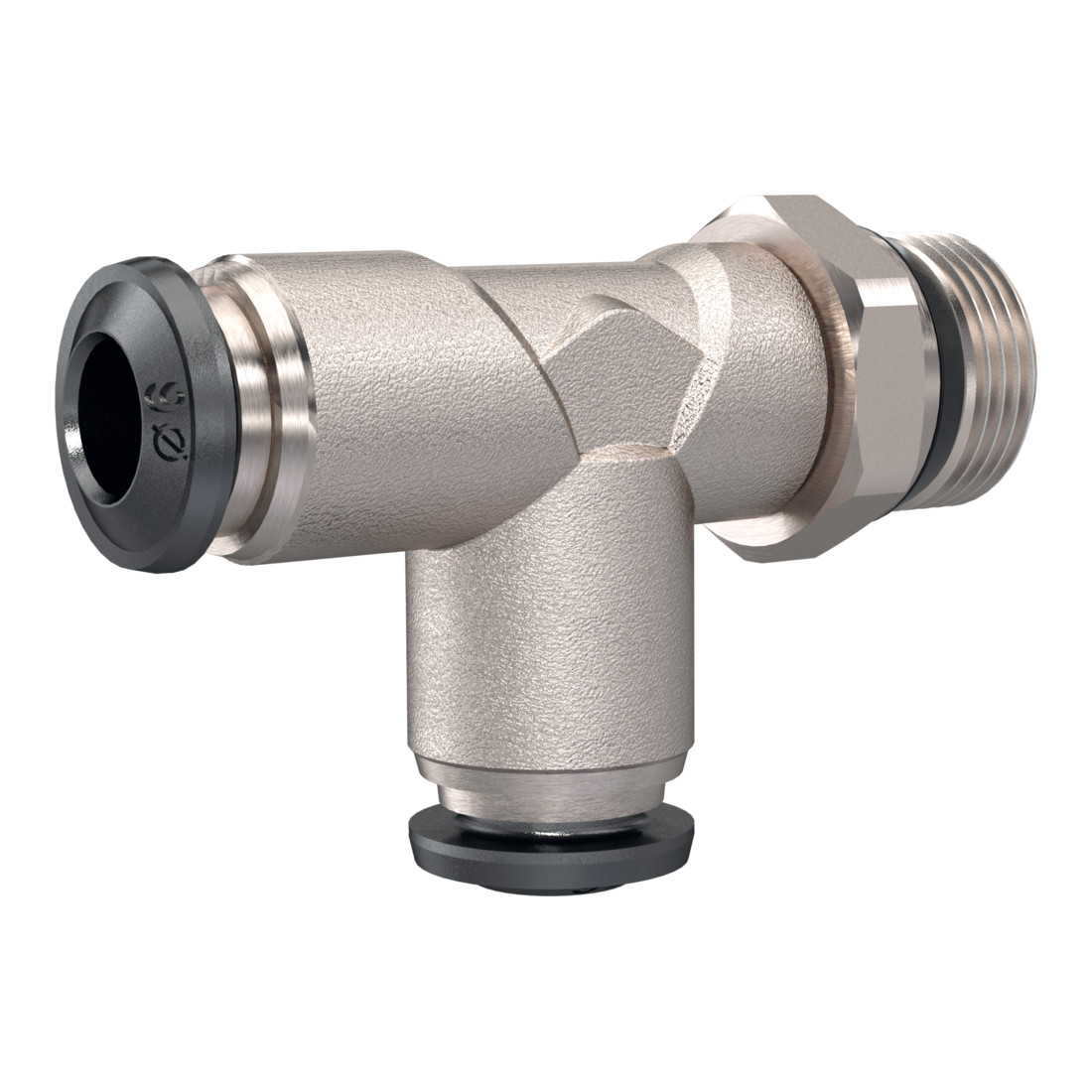 Riegler T-Steckverschraubung »universal short« L-Form, drhb. 1/4, Schl.6