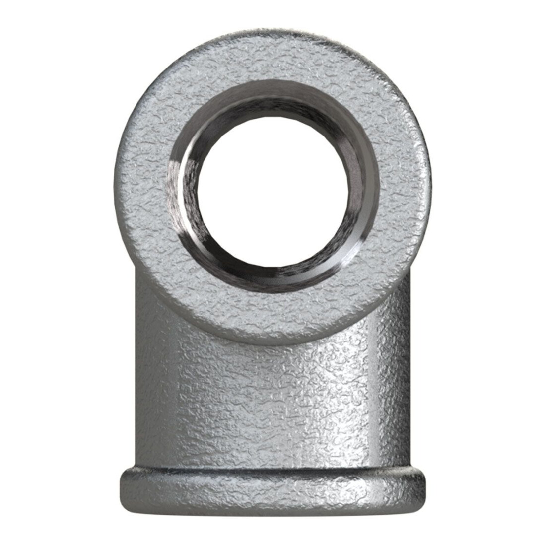 Riegler T-Stück 130, IG/IG/IG, Rp 3/8, schwarzer Temperguss feuerverz.