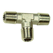 Riegler T-Stück, außen/außen/außen, R 1/4, SW 13, Messing vernickelt-1