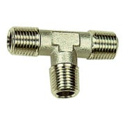 Riegler T-Stück, außen/außen/außen, R 1/8, SW 10, Messing vernickelt-1